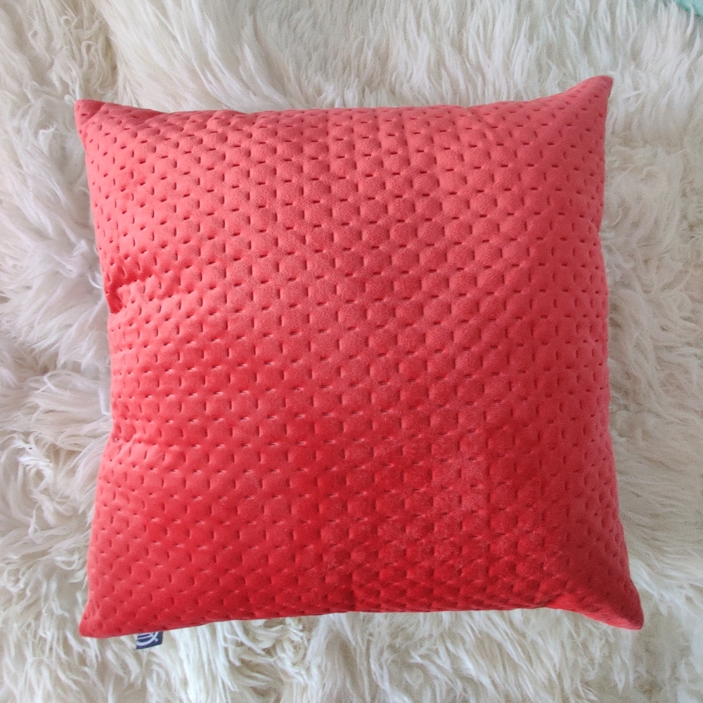 Simons red velvet decorative accent cushion 17"